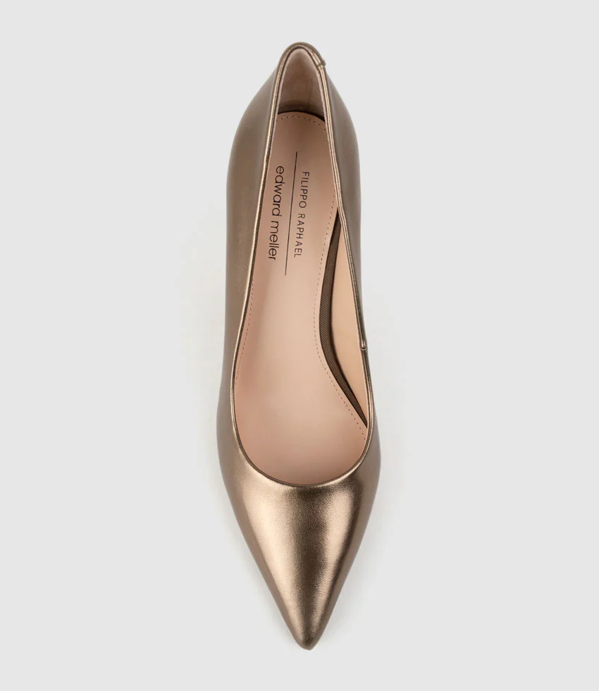 ALLEGRA100 Pointed Stiletto Pump in Bronze - Image 5