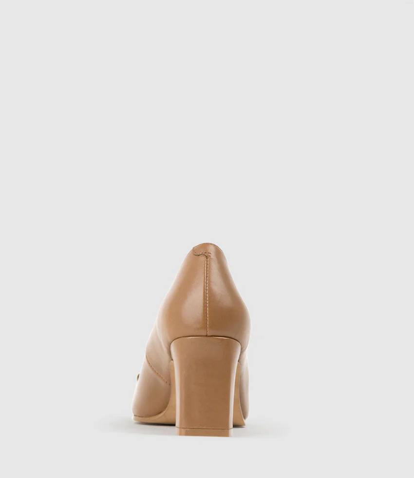 CHANELLE65 Pump with Trim in Tan Calf - Image 4