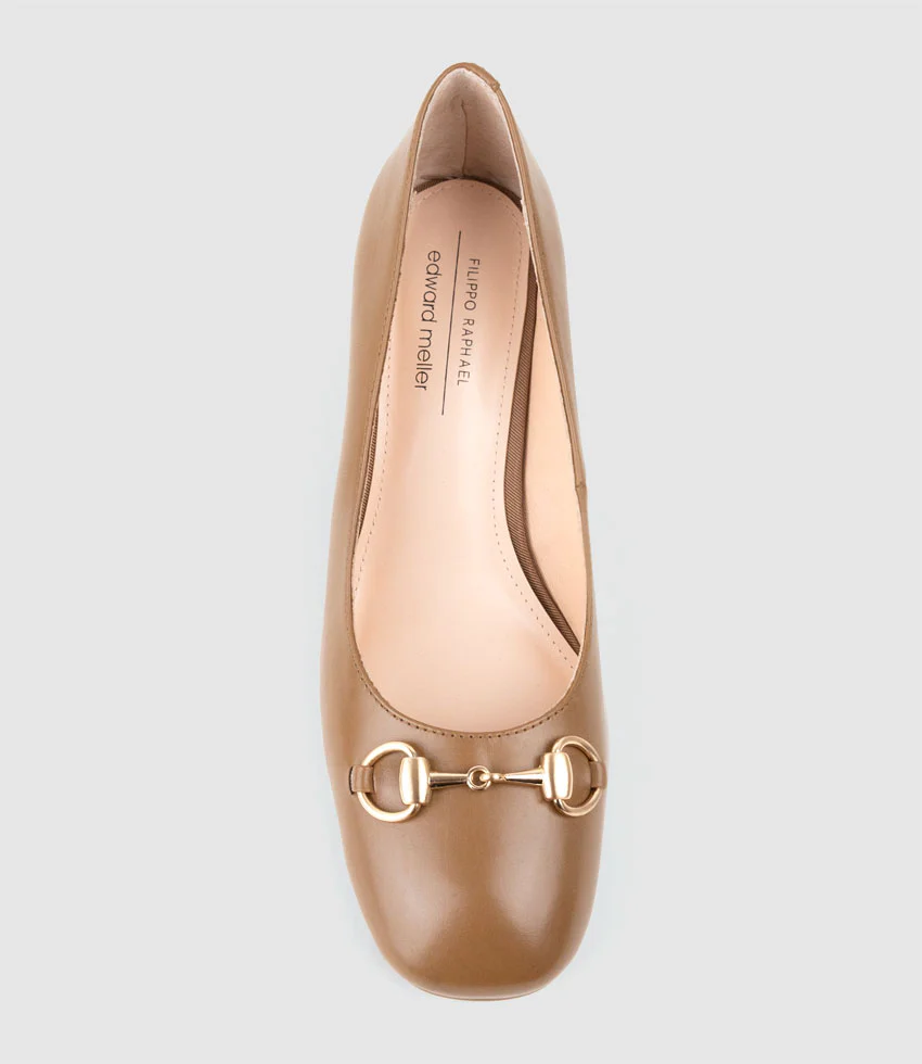 CHANELLE65 Pump with Trim in Tan Calf - Image 5