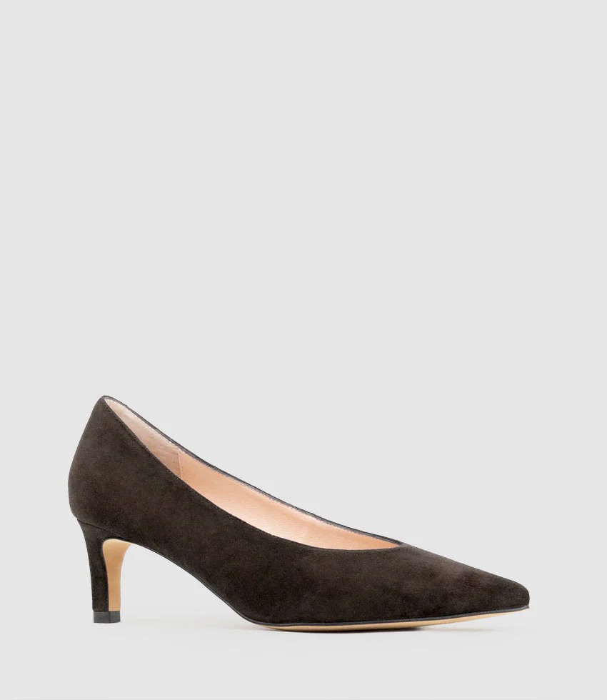 COSETTE55 Choked Up Pump in Chocolate Suede - Image 3
