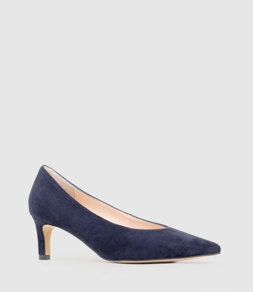 COSETTE55 Choked Up Pump in Navy Suede - Image 3