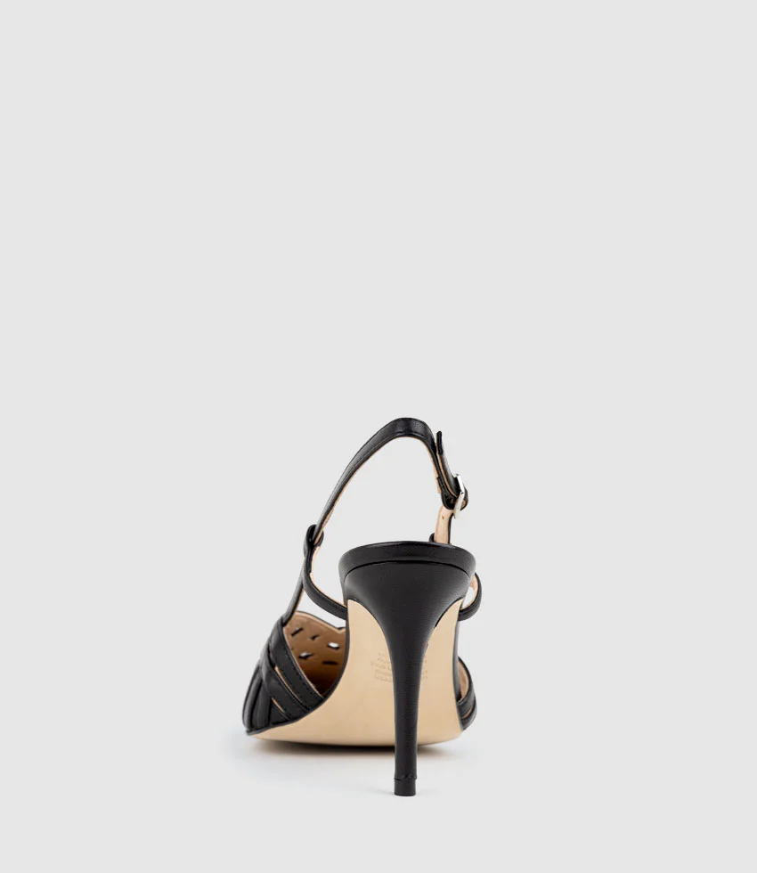 DAHLIA100 Posted Slingback Pump in Black - Image 3