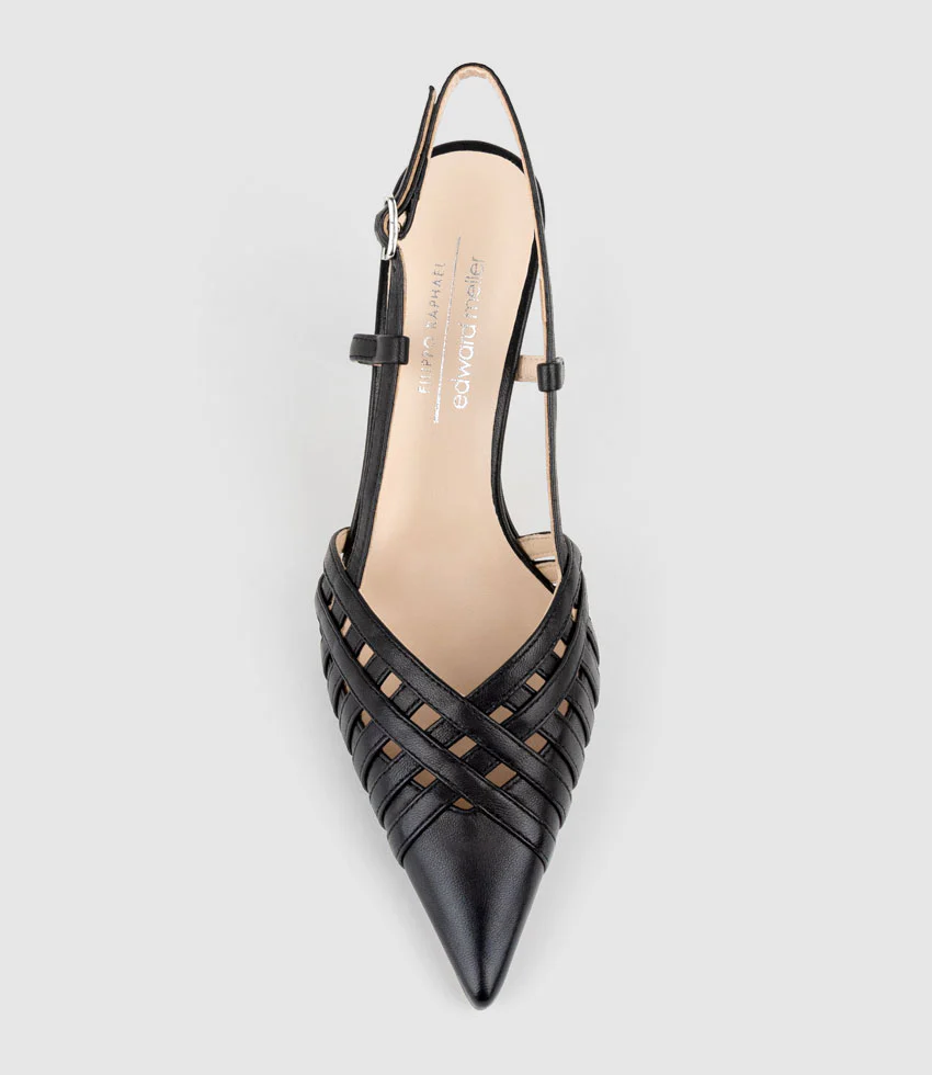 DAHLIA100 Posted Slingback Pump in Black - Image 4
