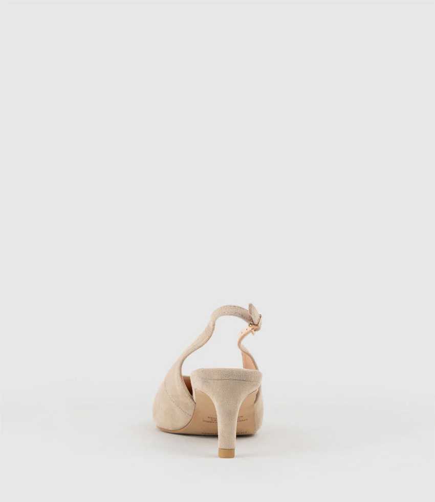 DAMA55 Choked Slingback Pump in Sand Suede - Image 4