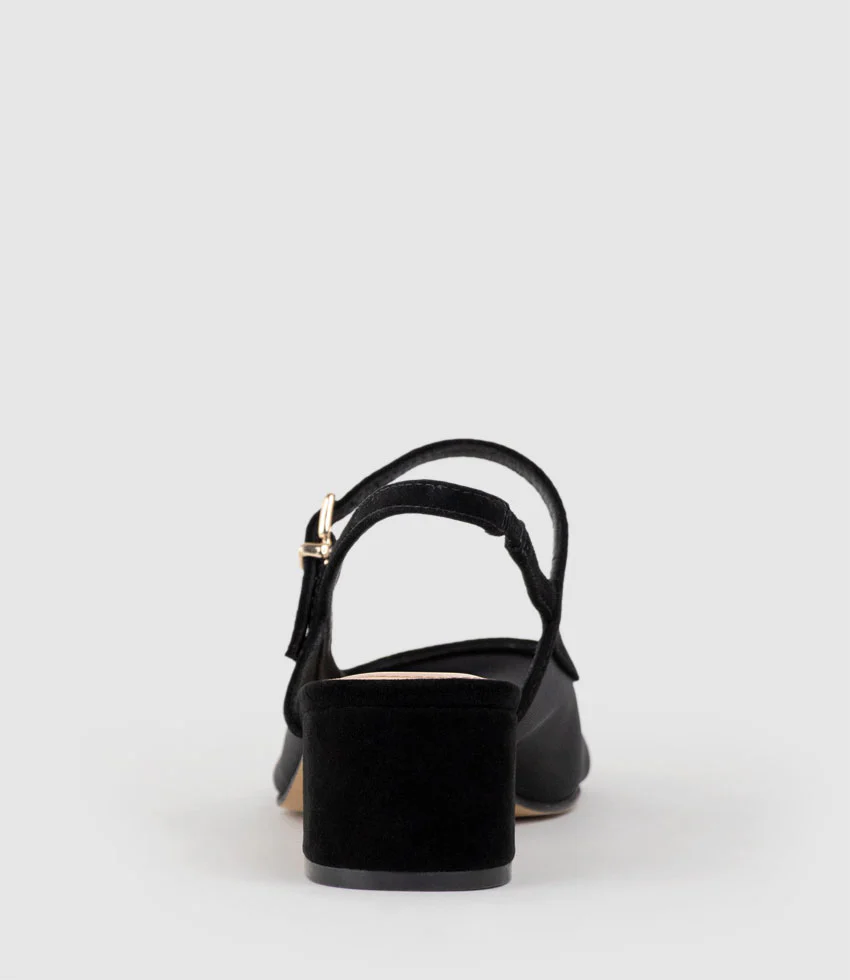 DAPHNE45 Mesh Slingback Pump in Black Suede - Image 3