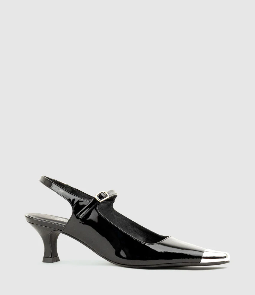 DEVINA60 Mary Jane Slingback Pump in Black Patent - Image 3
