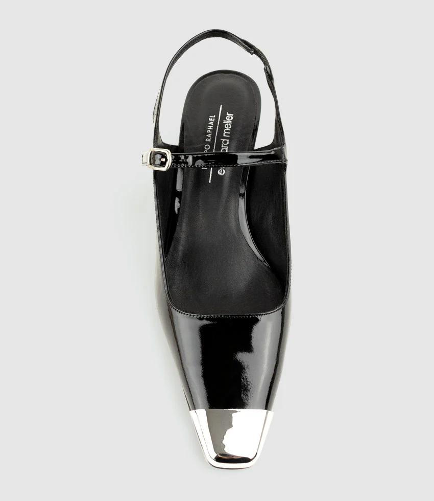 DEVINA60 Mary Jane Slingback Pump in Black Patent - Image 5