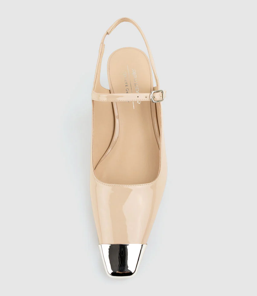 DEVINA60 Mary Jane Slingback Pump in Nude Patent - Image 4