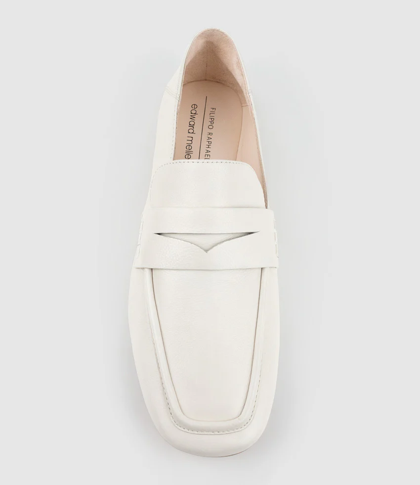 FINLAY Moccasin with Collapsible Back in Offwhite Calf - Image 4