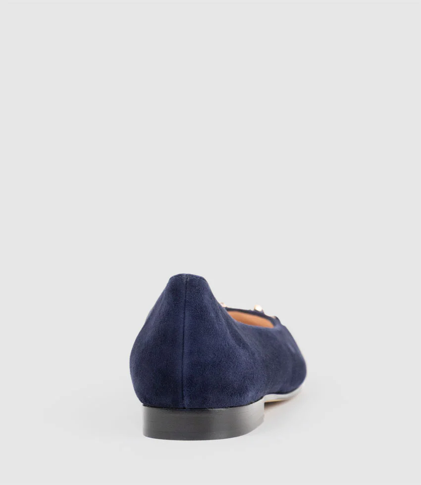 FRIA Ballet with Hardware in Navy Suede - Image 3