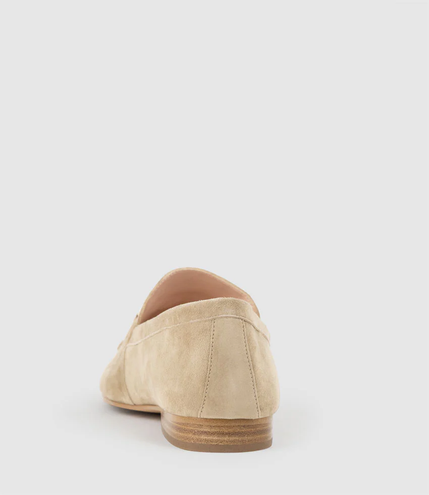 GARNET Moccasin with Bar Trim in Sahara Suede - Image 4