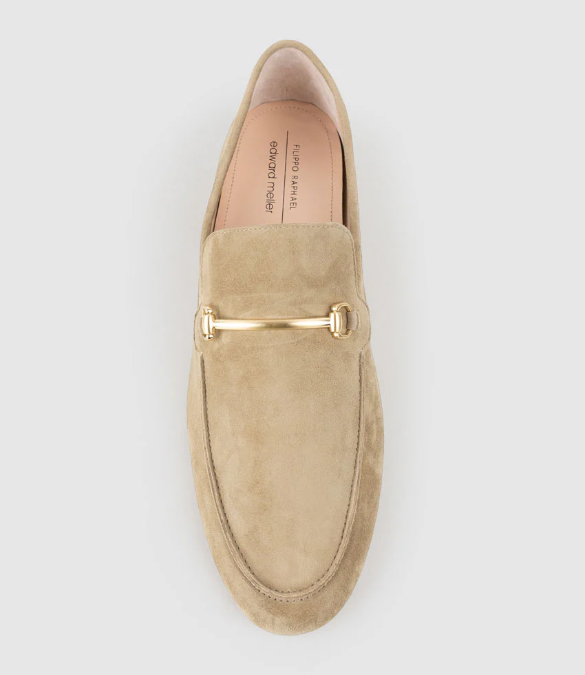 GARNET Moccasin with Bar Trim in Sahara Suede - Image 5