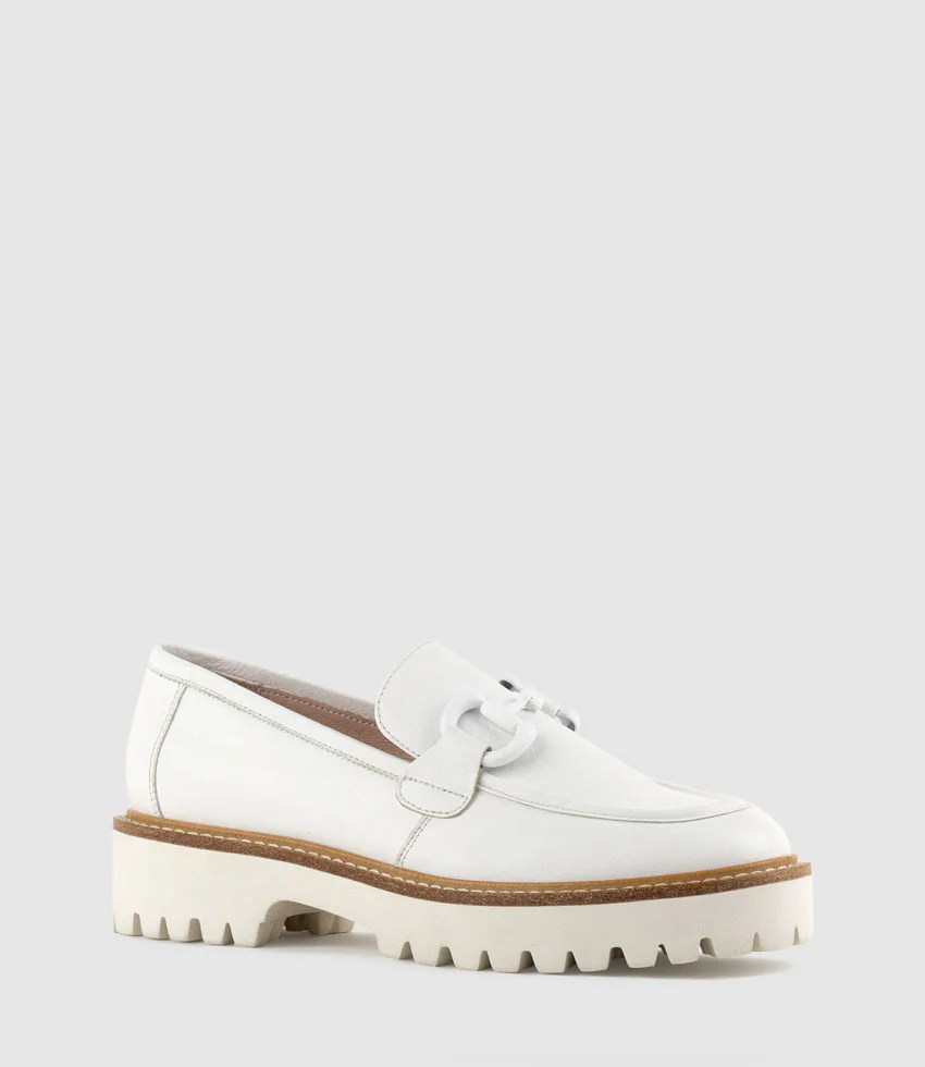 GIDEON Moccasin on Chunky Sole in Offwhite - Image 3
