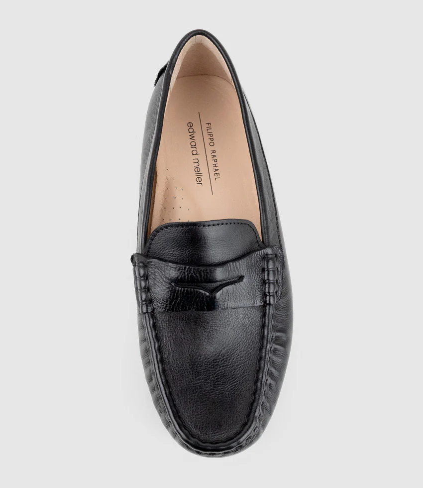 GRACEY Driving Moccasin in Black Calf - Image 5