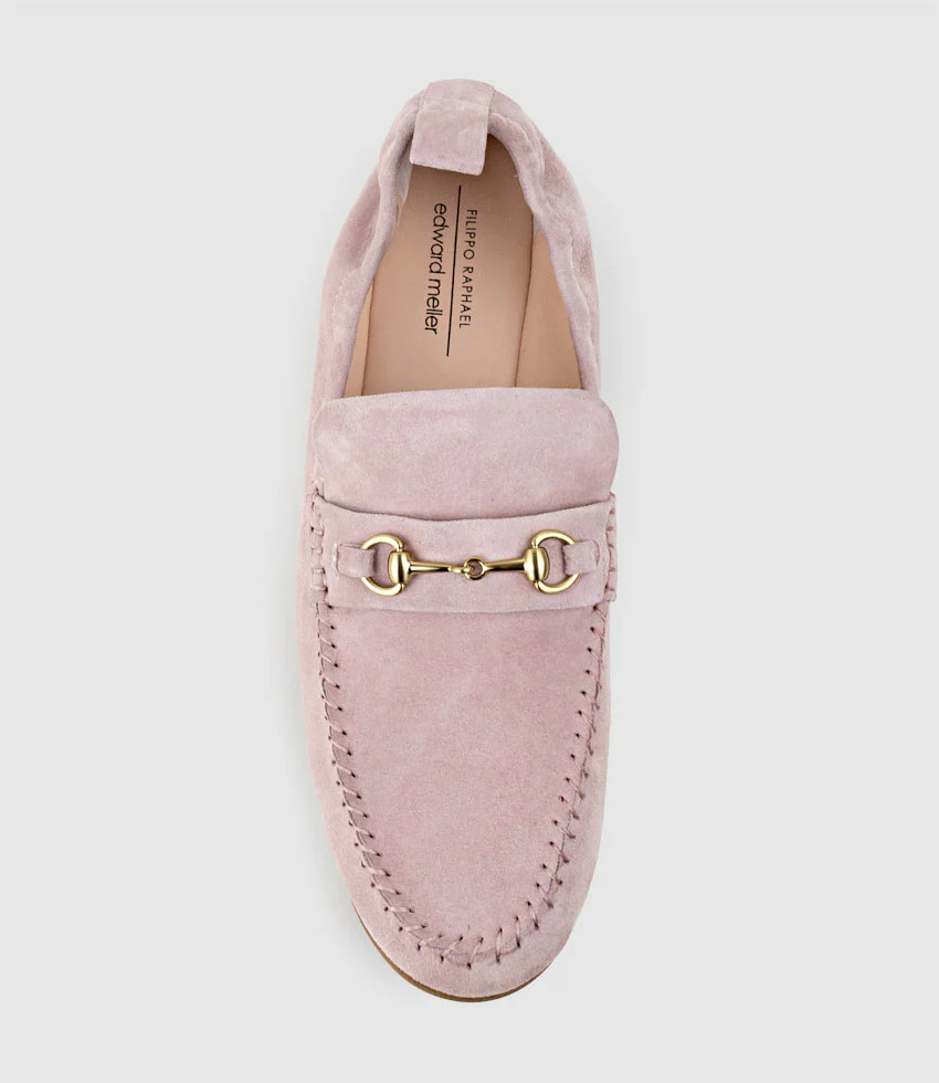 HARLOW Elastic Back Moccasin in Petal Suede - Image 5