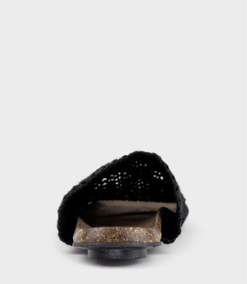 KYNDRA Textured Slide on Footbed in Black - Image 3