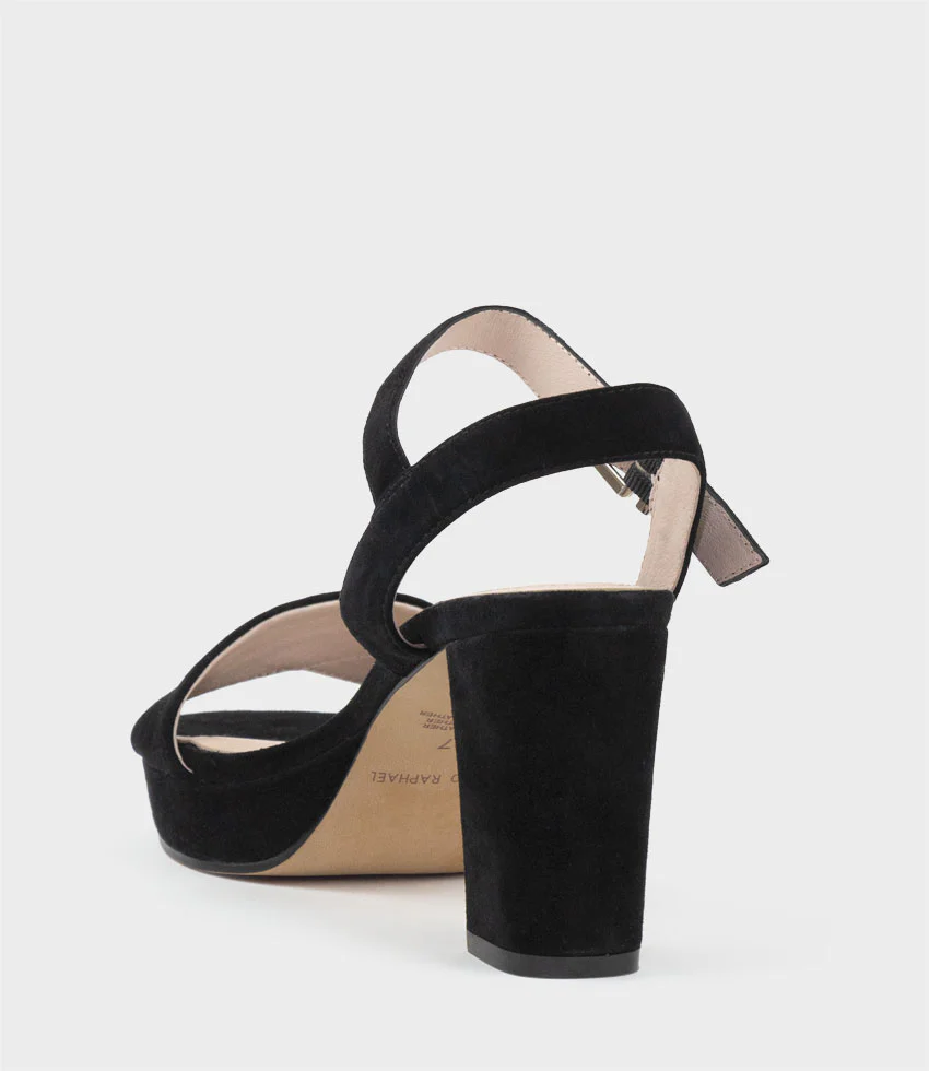 ROWAN80 Asymmetrical Platform Sandal in Black Suede - Image 3