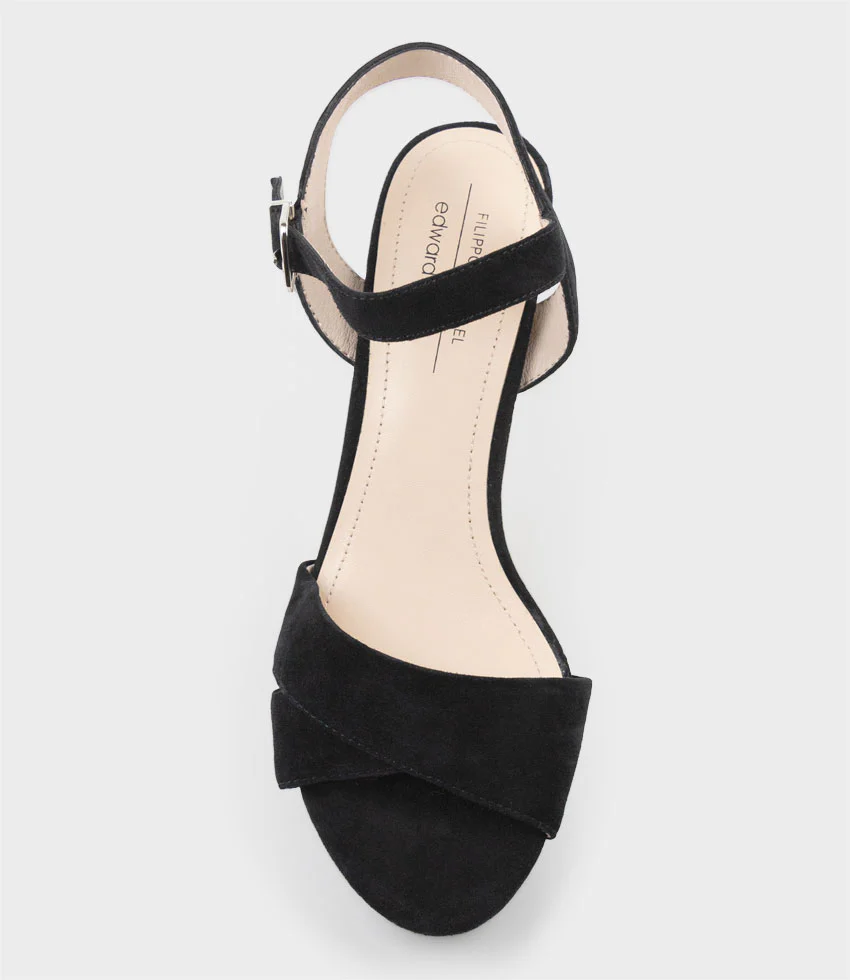 ROWAN80 Asymmetrical Platform Sandal in Black Suede - Image 4