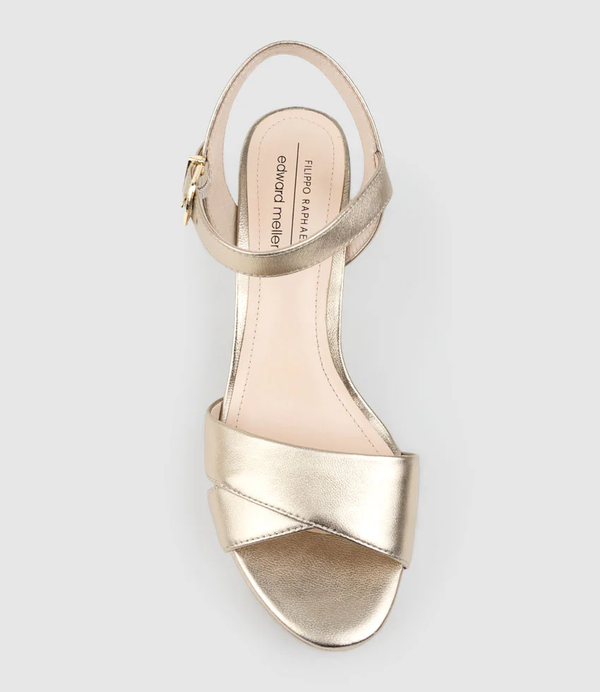ROWAN80 Asymmetrical Platform Sandal in Rosegold - Image 4