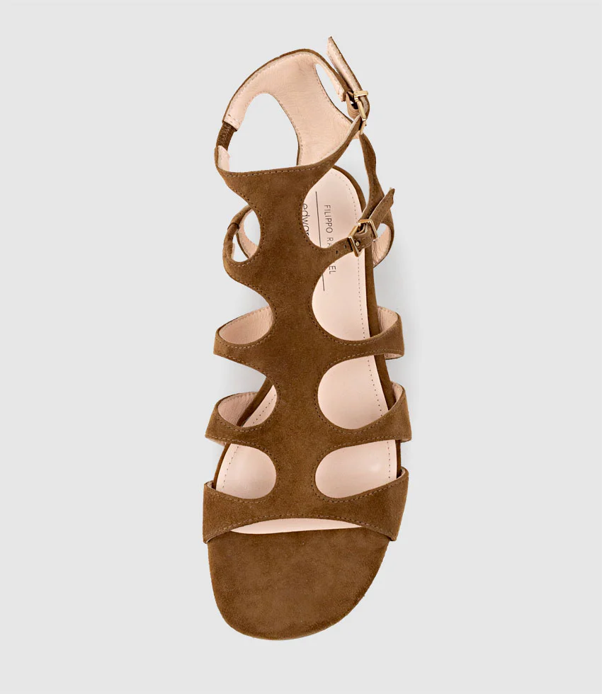 SCION Gladiator Sandal in Tan Suede - Image 4