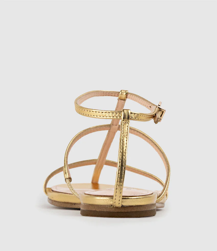 SOLACE Fine Strap Sandal in Aged Gold - Image 4
