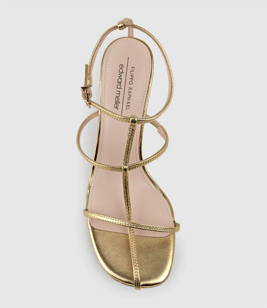 SOLACE Fine Strap Sandal in Aged Gold - Image 5
