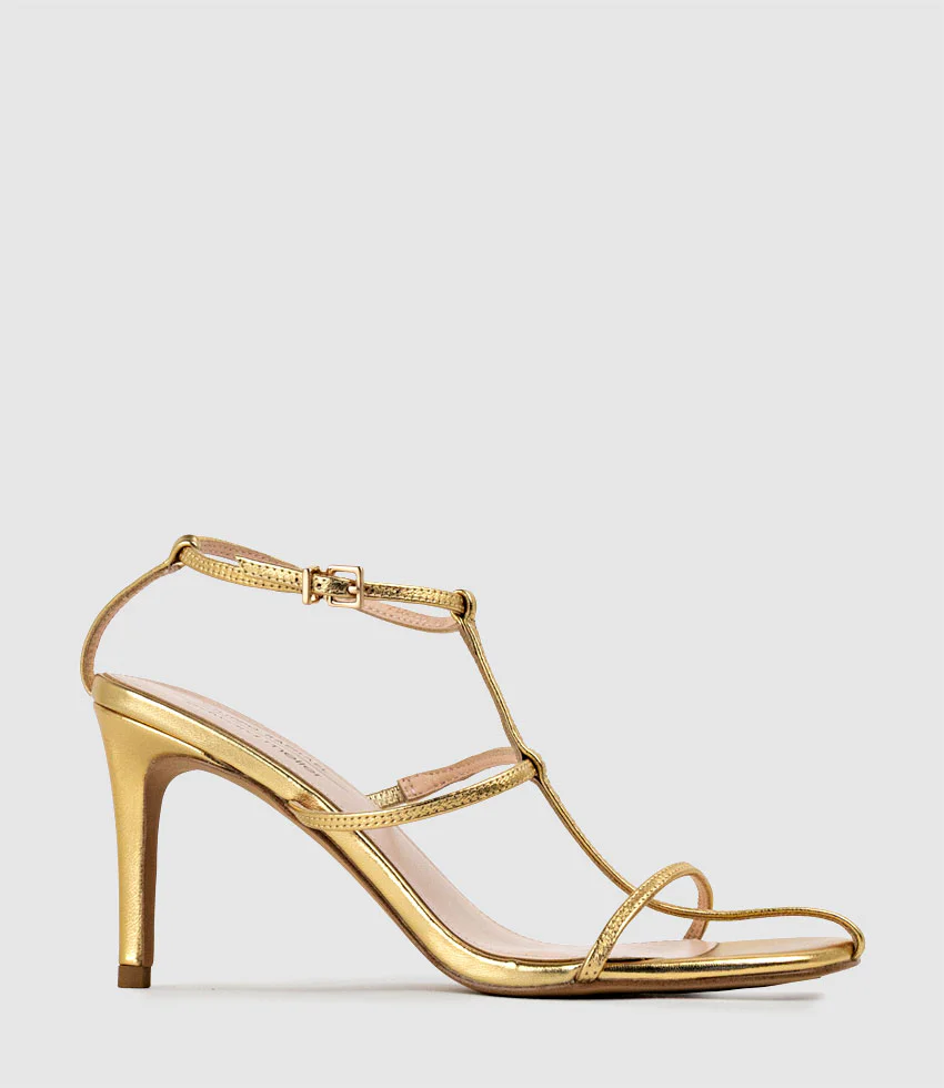 SONATA80 Fine Strap Sandal in Aged Gold - Image 3