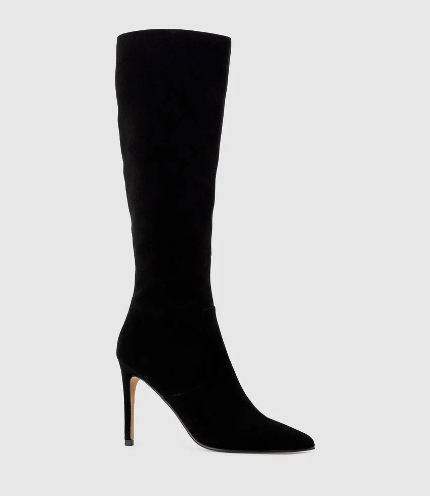 VAHLA100 Knee High Boot in Black Suede - Image 3