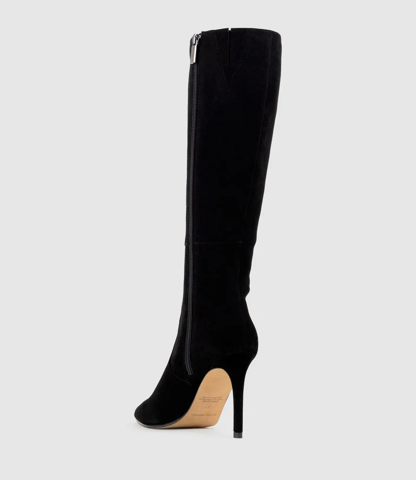 VAHLA100 Knee High Boot in Black Suede - Image 4