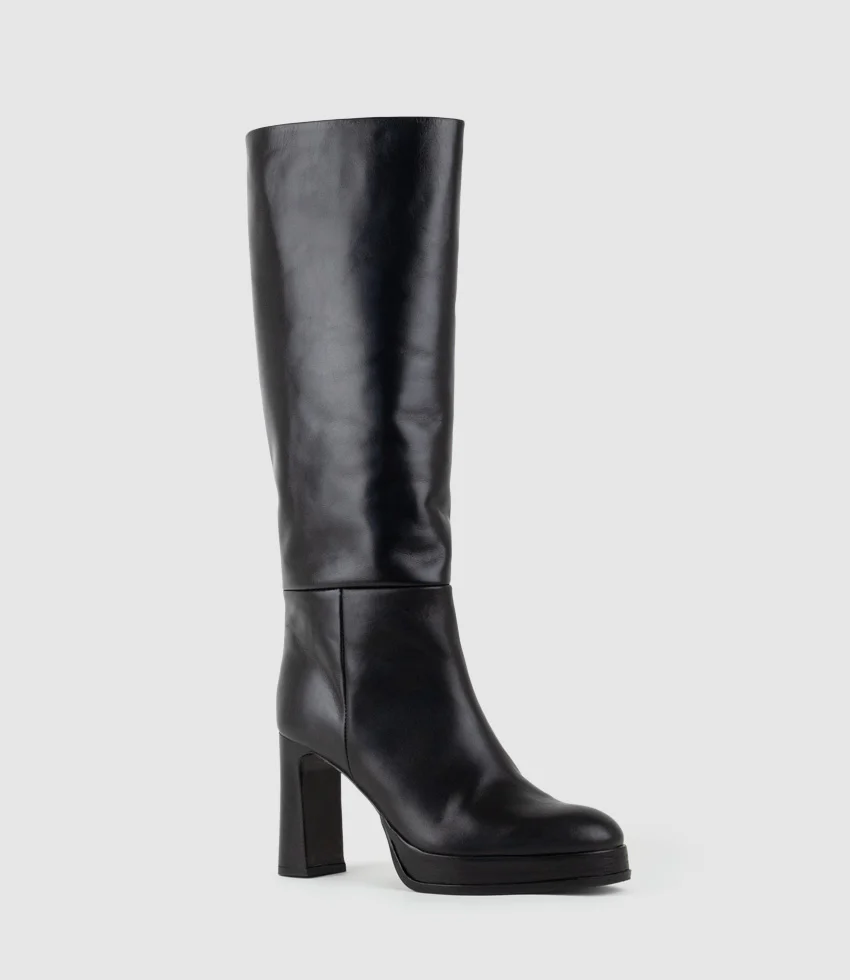 VERITA95 Platform Knee High Boot in Black - Image 3