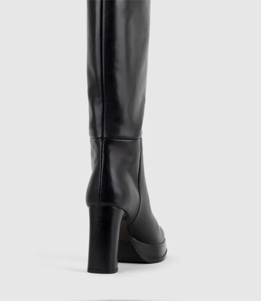 VERITA95 Platform Knee High Boot in Black - Image 4