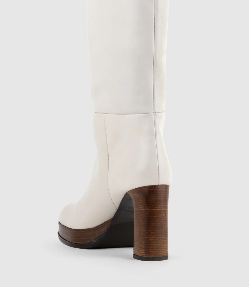 VERITA95 Platform Knee High Boot in Offwhite - Image 4