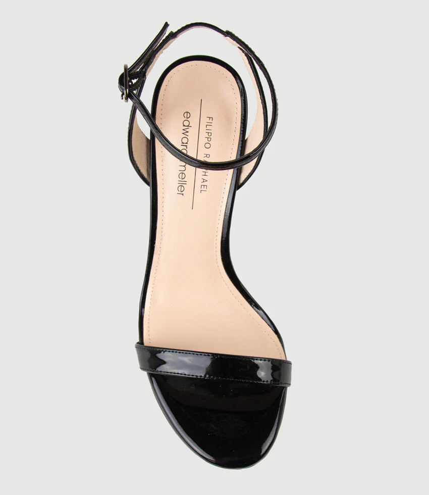 WHISPER110 Single Strap Platform Sandal in Black Patent - Image 5