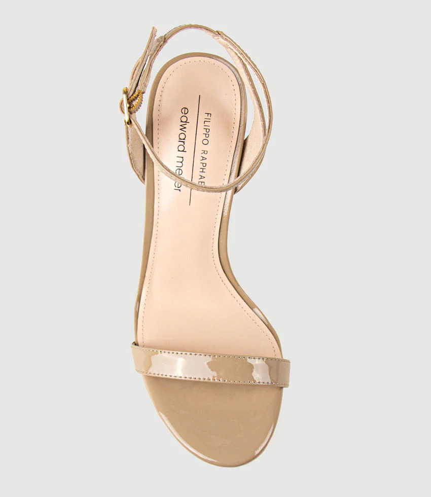 WHISPER110 Single Strap Platform Sandal in Nude Patent - Image 4