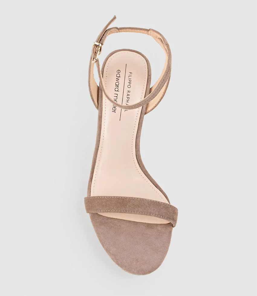 WHISPER90 Single Strap Platform Sandal in Nude Suede - Image 5