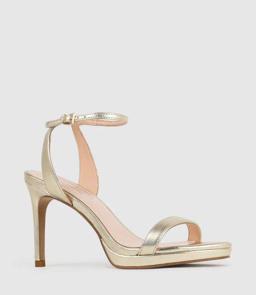 WHISPER90 Single Strap Platform Sandal in Pale Gold - Image 3