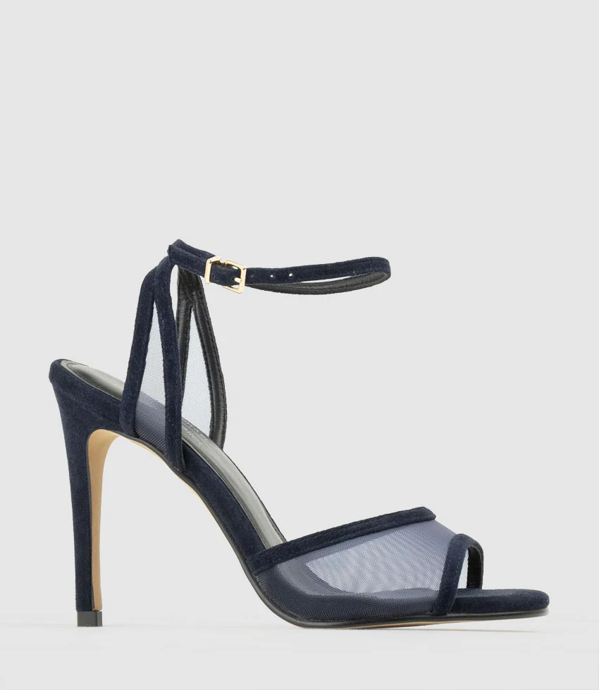 WISH100 Mesh Sandal in Navy Suede - Image 3