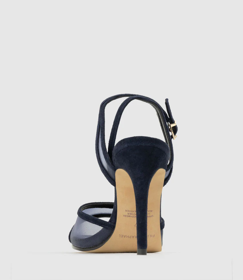 WISH100 Mesh Sandal in Navy Suede - Image 4