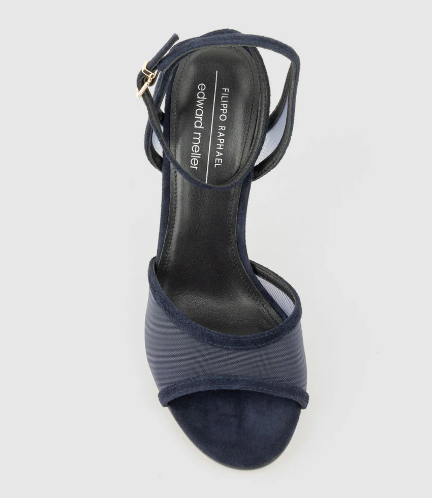 WISH100 Mesh Sandal in Navy Suede - Image 5