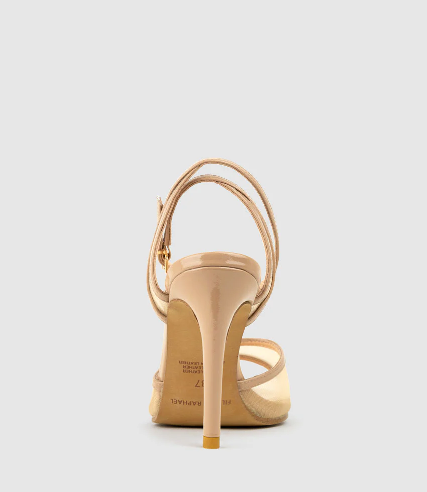 WISH100 Mesh Sandal in Nude Patent - Image 5