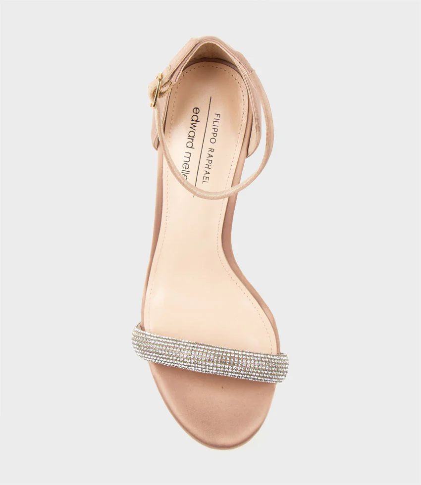 WISTFUL110 Diamond Band Platform Sandal in Nude Satin - Image 4
